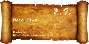 Maic Ilma névjegykártya